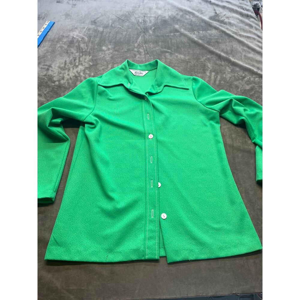 Vintage green Lady Blair button up long sleeve shirt Large - Picture 1 of 7